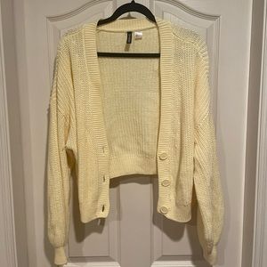 H&M light yellow cardigan - size large